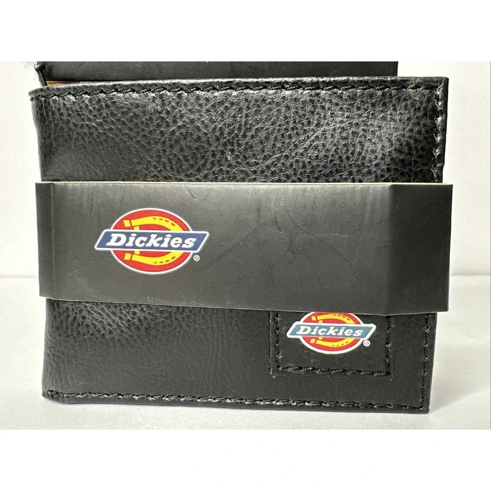 Dickies Bifold Classic Capacity Wallet - Black Leather *NEW*
